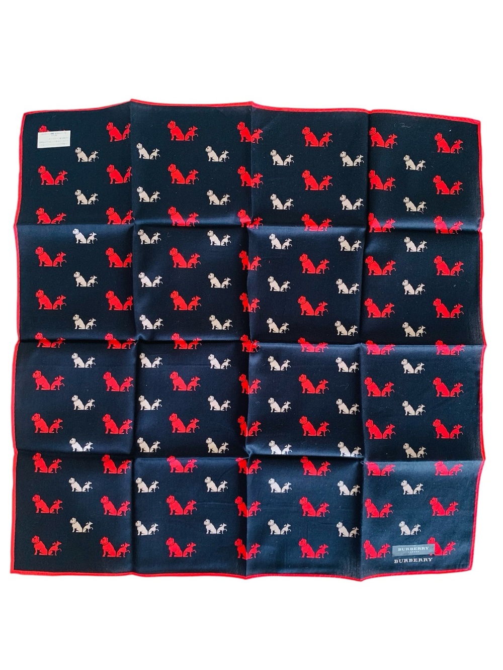 Burberry London Dog Print Cotton Handkerchief NWT Japan